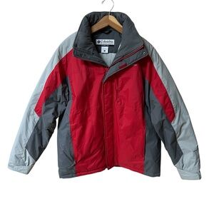 Columbia Men’s Omni-Shield Hooded Red and Gray Waterproof Ski Jacket Size L
